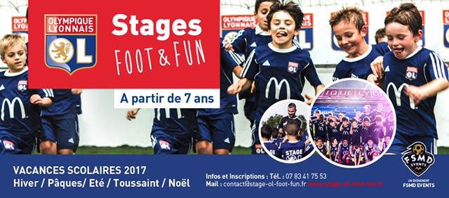 Stage OL Foot&Fun - Inscrivez votre enfant au prochain stage de la Toussaint !