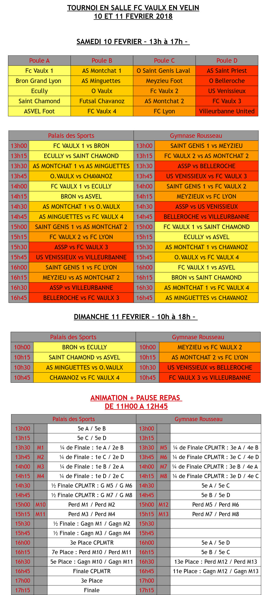 Futsal U13 - On va se régaler au Palais des Sports de VAULX ! Futsal U13 - On va se régaler au Palais des Sports de VAULX !