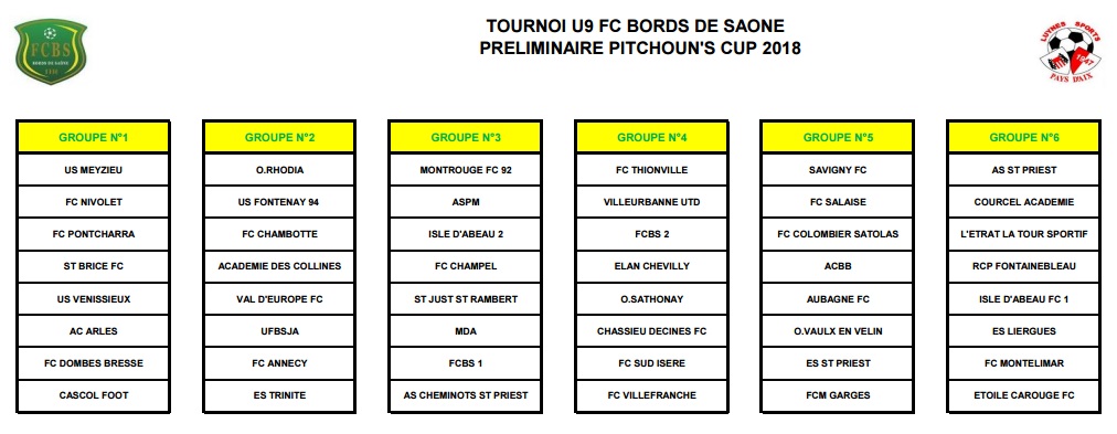 U8-U9 – La PITCHOUN’S Cup s’invite au FC BORDS de SAONE ce week-end