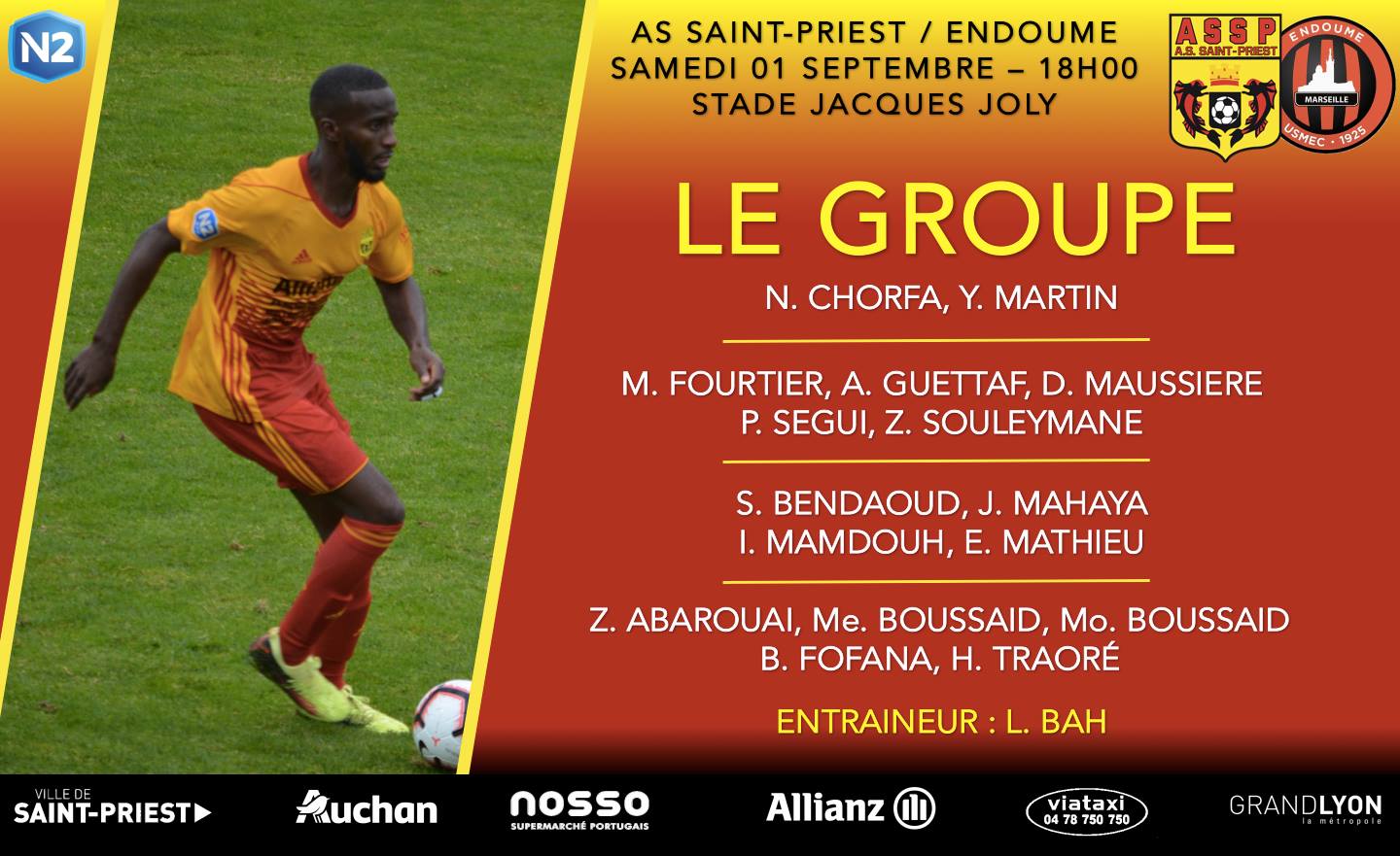 AS SAINT-PRIEST - Le groupe pour la réception de l'USM Endoume AS SAINT-PRIEST - Le groupe pour la réception de l'USM Endoume