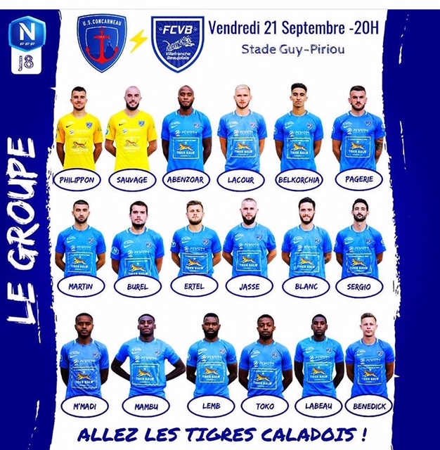 FC VILLEFRANCHE - Les 18 pour le déplacement à l'US CONCARNEAU FC VILLEFRANCHE - Les 18 pour le déplacement à l'US CONCARNEAU