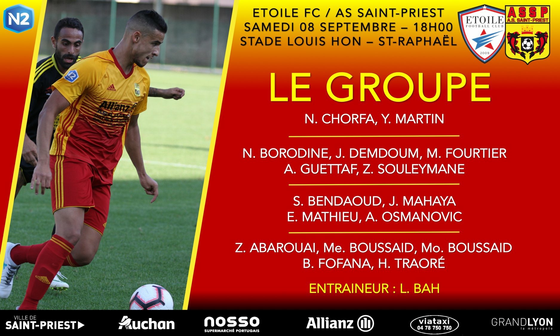 AS SAINT-PRIEST - Le groupe pour le déplacement à l'EFC Fréjus Saint-Raphael AS SAINT-PRIEST - Le groupe pour le déplacement à l'EFC Fréjus Saint-Raphael