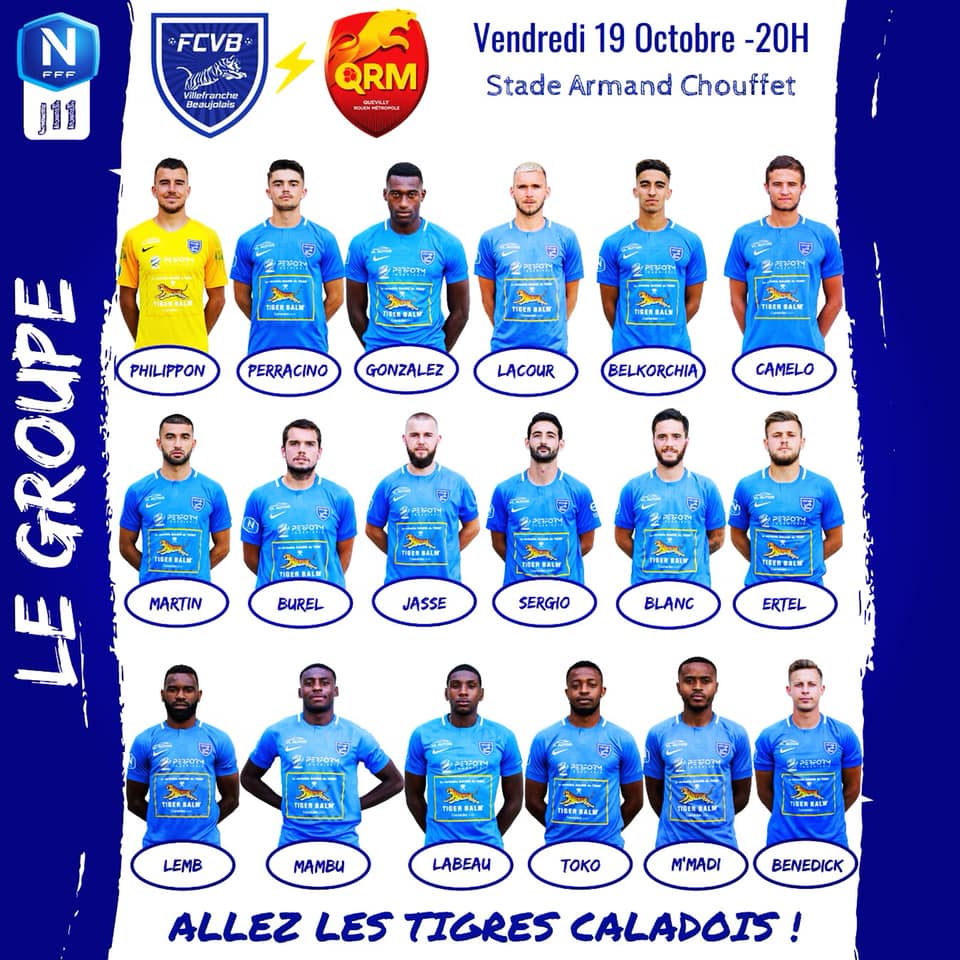 FC VILLEFRANCHE - Le groupe pour la réception de QUEVILLY-ROUEN FC VILLEFRANCHE - Le groupe pour la réception de QUEVILLY-ROUEN