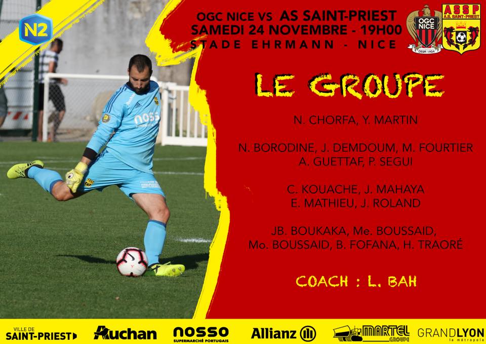 AS SAINT-PRIEST - Le groupe pour le déplacement à l'OGC NICE B AS SAINT-PRIEST - Le groupe pour le déplacement à l'OGC NICE B