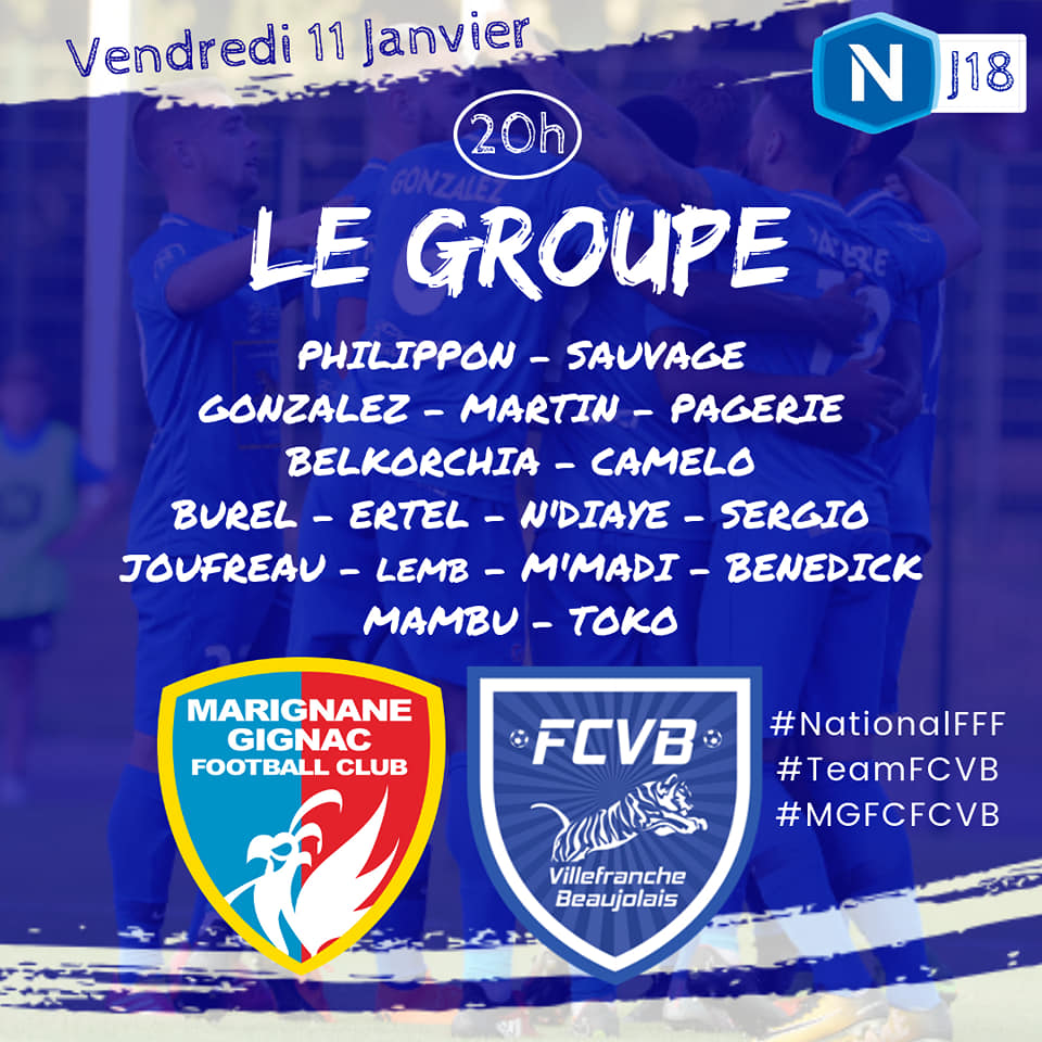 FC Villefranche - Le GROUPE pour le déplacement à MARIGNANE-GIGNAC