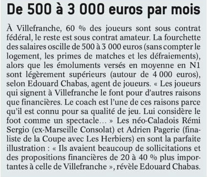 FC VILLEFRANCHE - NEYMAR pourrait payer les salaires CALADOIS.... en dix jours ! FC VILLEFRANCHE - NEYMAR pourrait payer les salaires CALADOIS.... en dix jours !