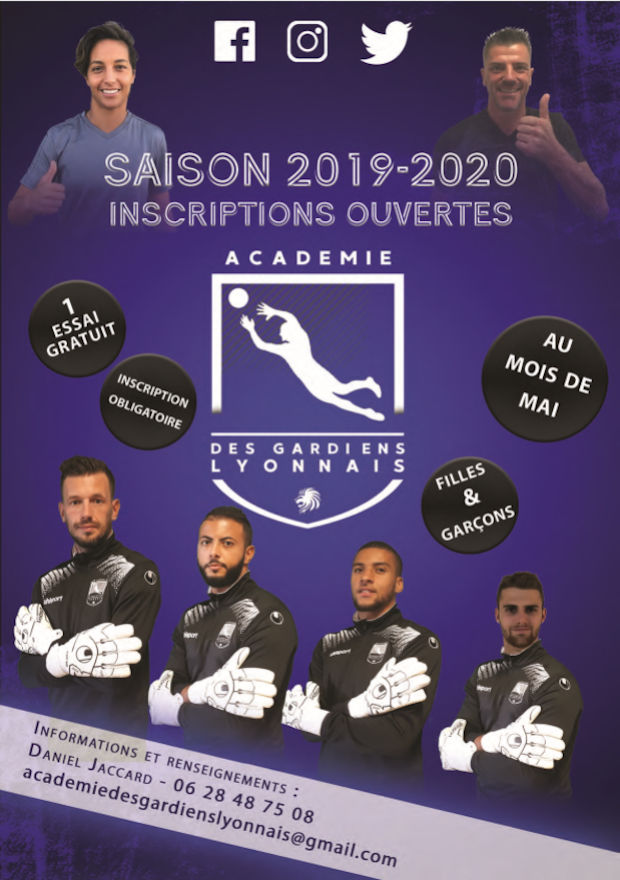 Académie des GARDIENS LYONNAIS - Les inscriptions sont ouvertes pour la saison 2019-2010 Académie des GARDIENS LYONNAIS - Les inscriptions sont ouvertes pour la saison 2019-2010
