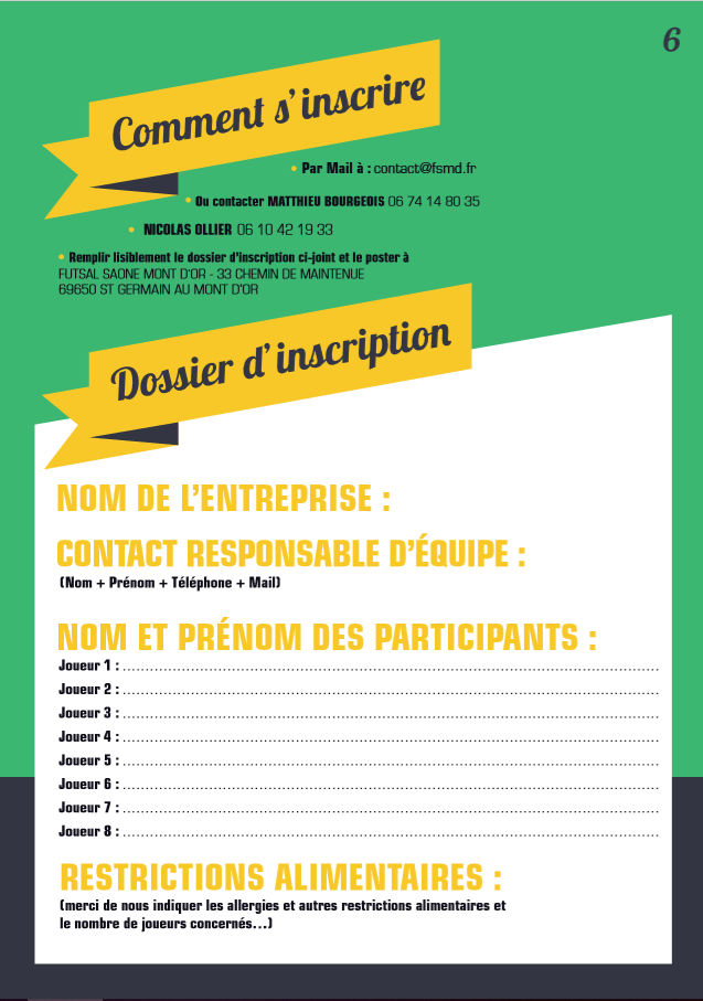 ENTREPRISES - Il reste des places pour le TOURNOI FSMD du 16 mai