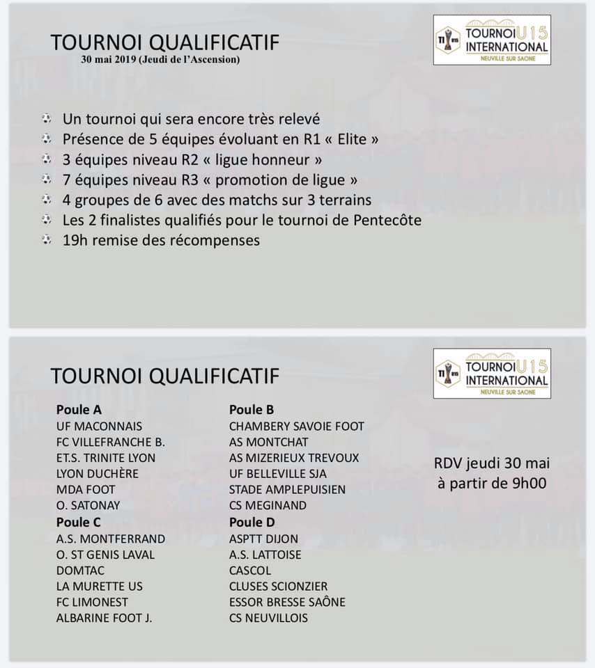 Challenge PIANA U15 - Deux billets à prendre pour la grand messe de la PENTECOTE Challenge PIANA U15 - Deux billets à prendre pour la grand messe de la PENTECOTE