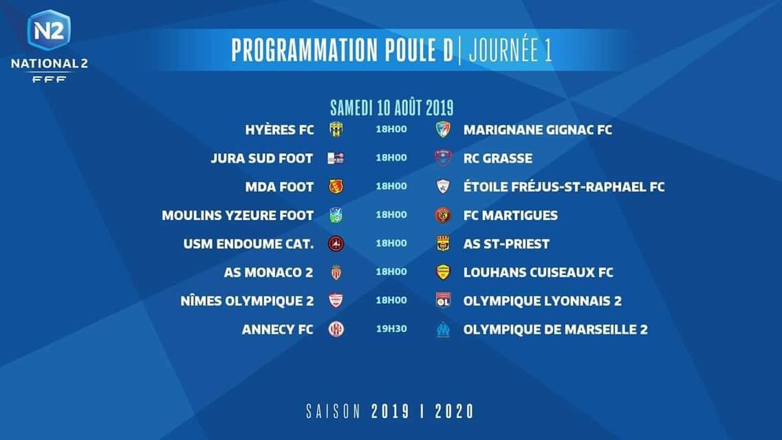 National 2 - Le programme de la première journée