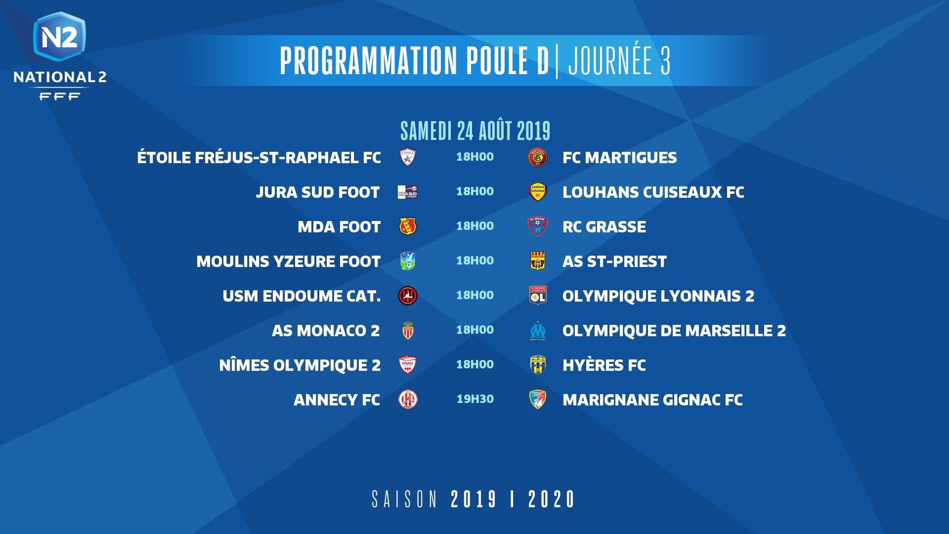 National 2 - Le programme de la troisième journée