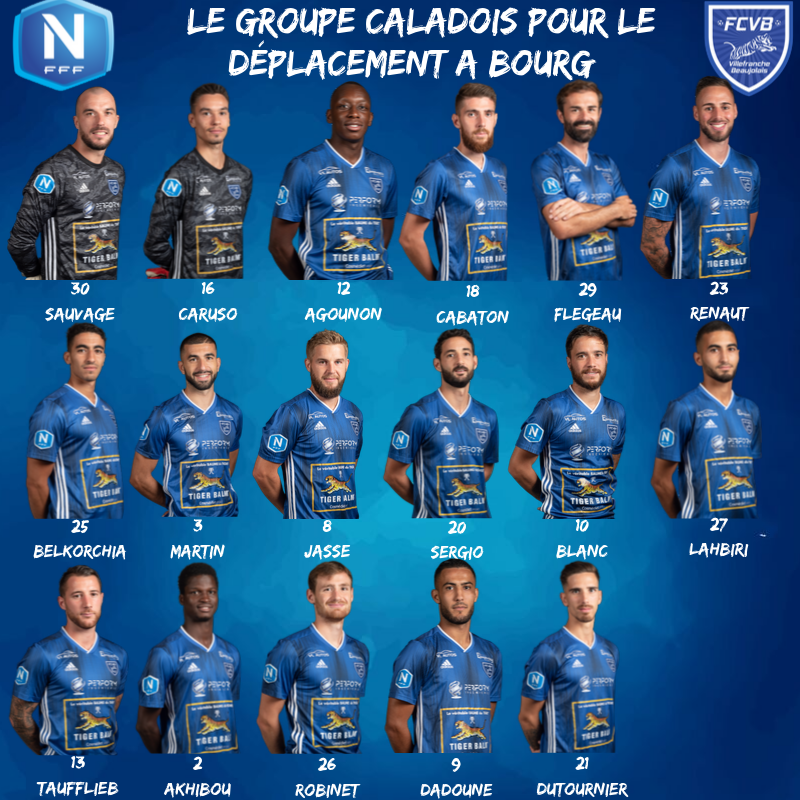 FC Villefranche Beaujolais : le groupe contre Bourg-Péronnas