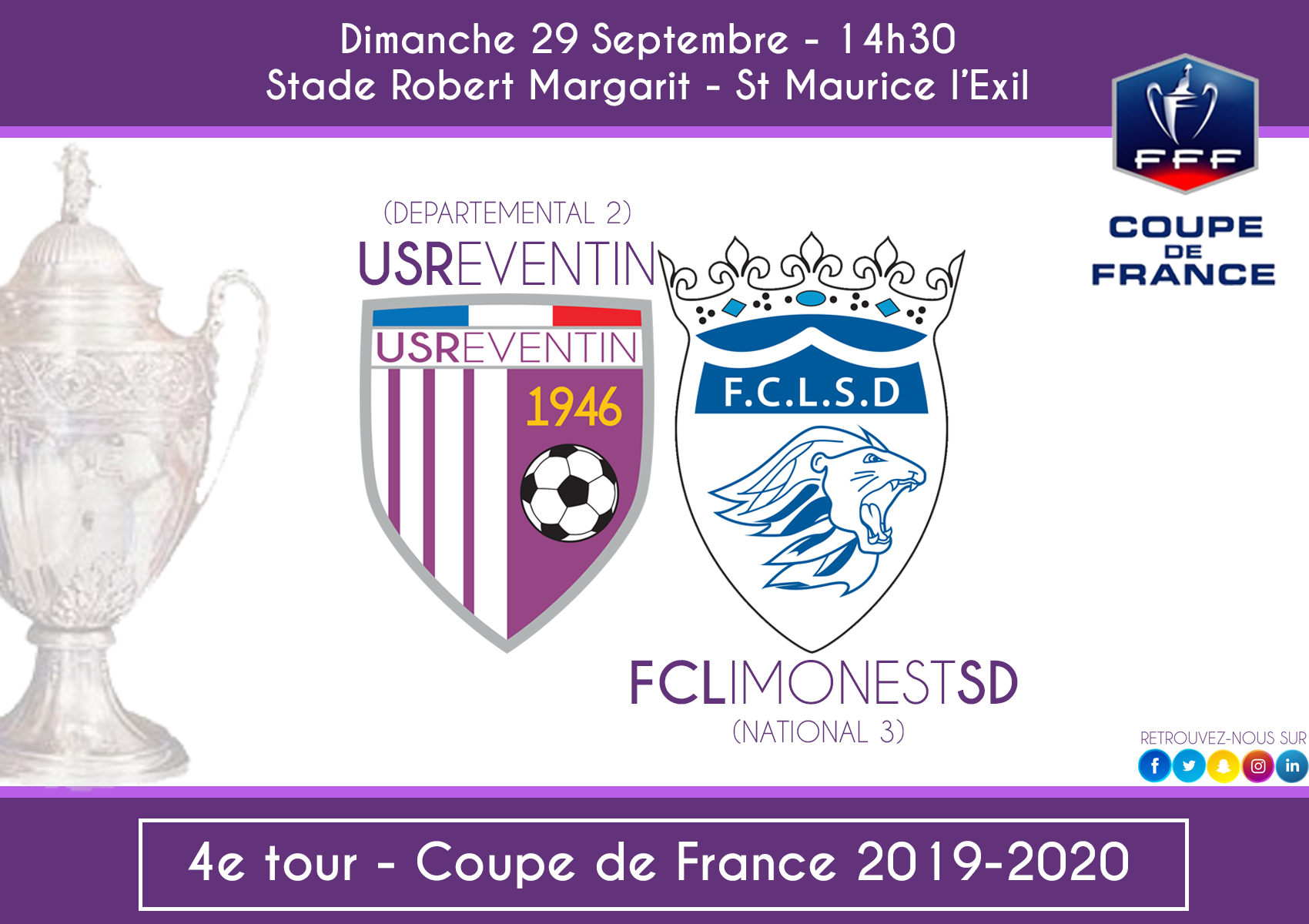 Suivez US Reventin - FC Limonest en direct