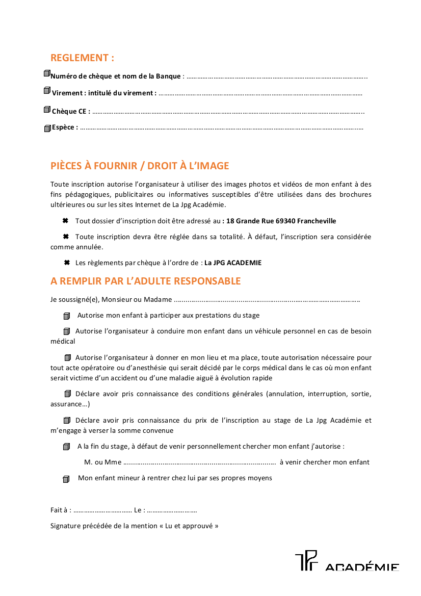 Les inscriptions sont ouvertes pour le stage de la Toussaint de la JPG Académie Les inscriptions sont ouvertes pour le stage de la Toussaint de la JPG Académie