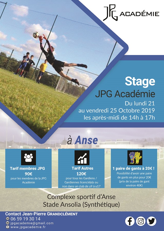 Les inscriptions sont ouvertes pour le stage de la Toussaint de la JPG Académie