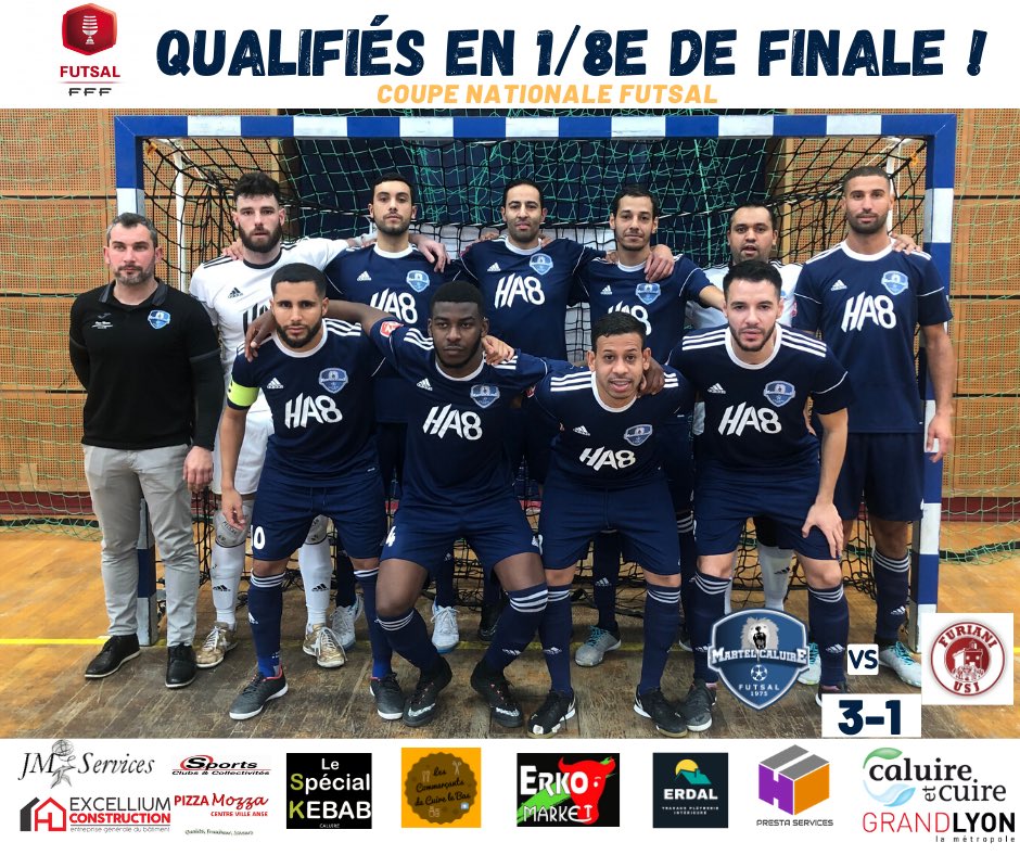 Martel Caluire se qualifie pour les 8e de finale de la Coupe Nationale Futsal !