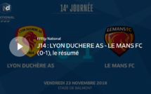 N1 (14ème journée) - Le résume vidéo de LYON-DUCHERE AS - FC LE MANS 