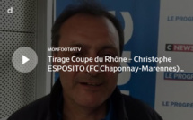 Coupe du Rhône – Christophe ESPOSITO (FC Chaponnay-Marennes) réagit après le tirage des DEMIES de la coupe Féminine