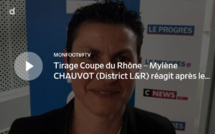 Coupe du Rhône – Mylène CHAUVOT (District L&amp;R) réagit après le tirage des DEMIES de la coupe Féminine